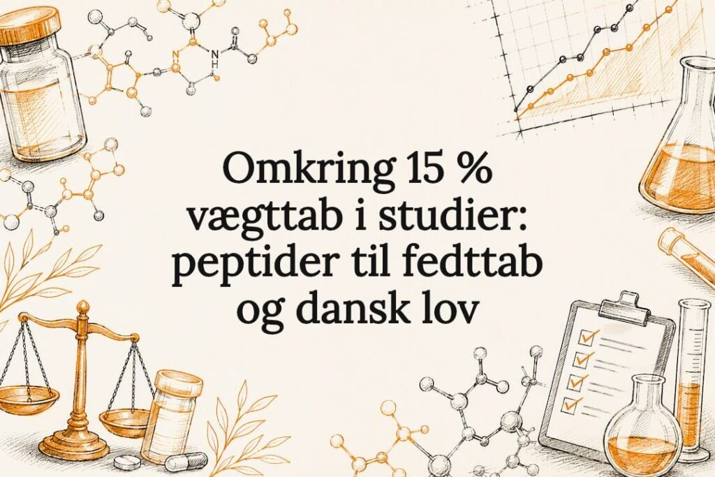 Dekorativ titelgrafik med peptider og lovgivning